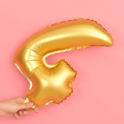 Folien Ballon Ziffer 4 40cm Gold