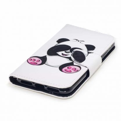 iPhone XS / X Buch Etui Tasche mit Kartenfach Blinder Panda - Image 5