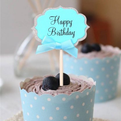 10 Cupcake Topper Happy Birthday 3