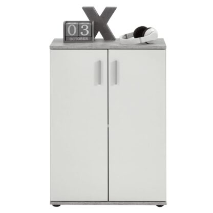 FMD Schrank mit 2 Türen Weiß und Grau - Image 2