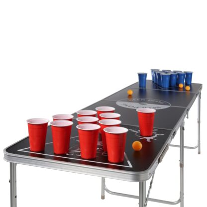 HI Beer-Pong-Klapptisch Höhenverstellbar Schwarz - Image 2