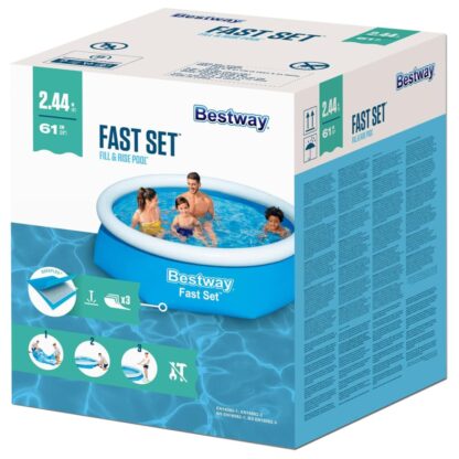 Bestway Fast Set Aufblasbarer Swimmingpool Rund 244x66 cm - Image 5