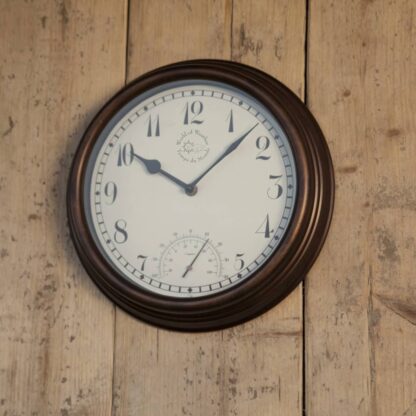 Esschert Design Bahnhofsuhr mit Thermometer 30,5 cm TF007 - Image 2