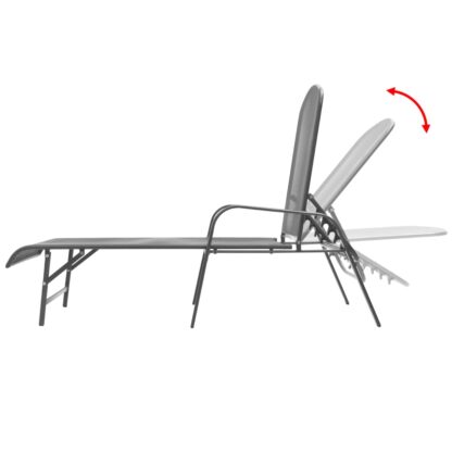 Sonnenliegen 2 Stk. mit Tisch Stahl Anthrazit - Image 2