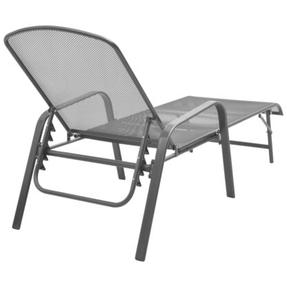 Sonnenliegen 2 Stk. mit Tisch Stahl Anthrazit - Image 5