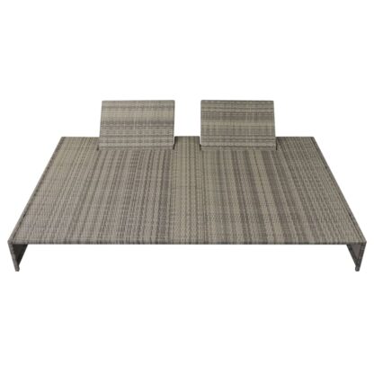 5-tlg. Garten-Lounge-Set mit Auflagen Poly Rattan Grau - Image 6