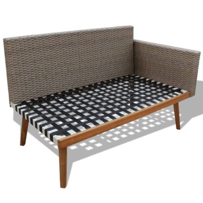 4-tlg. Garten-Lounge-Set mit Auflagen Poly Rattan Grau - Image 5