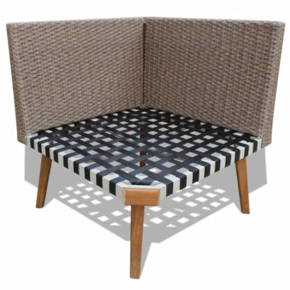 4-tlg. Garten-Lounge-Set mit Auflagen Poly Rattan Grau - Image 7