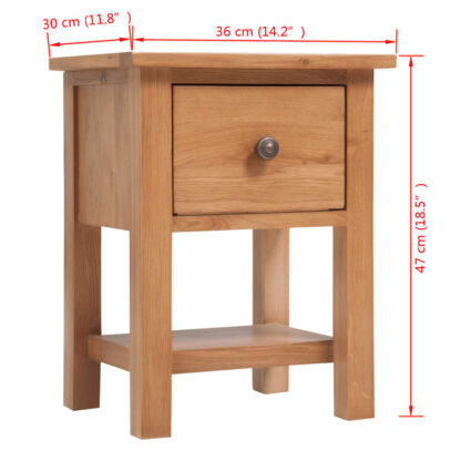 Nachttisch 36x30x47 cm Massivholz Eiche - Image 6