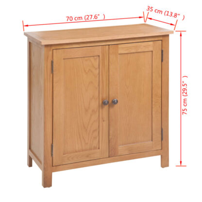 Sideboard 70x35x75 cm Massivholz Eiche - Image 6