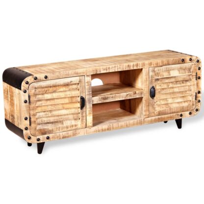 TV-Schrank Raues Mangoholz 120x30x50 cm - Image 2