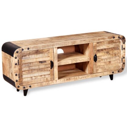 TV-Schrank Raues Mangoholz 120x30x50 cm - Image 5