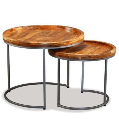 Beistelltisch-Set 2 Stk. Mangoholz Massiv - Image 3