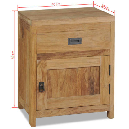 Nachttisch Massivholz Teak 40×30×50 cm - Image 7