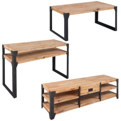 3-tlg. Wohnzimmermöbel-Set Akazienholz Massiv - Image 2