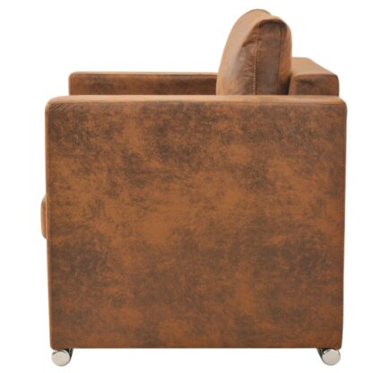 Sessel Braun Wildleder-Optik - Image 3