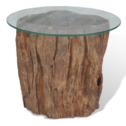 Couchtisch Teak Glas 50x40 cm - Image 2