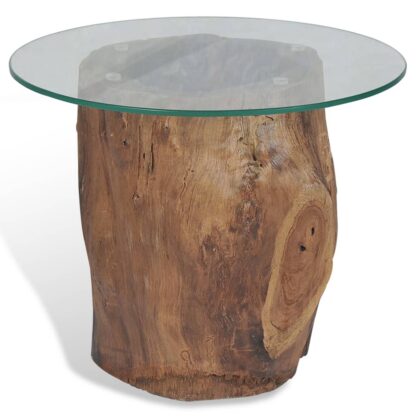 Couchtisch Teak Glas 50x40 cm - Image 3
