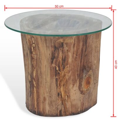 Couchtisch Teak Glas 50x40 cm - Image 10