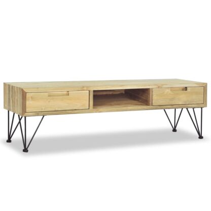 TV-Schrank 120 x 35 x 35 cm Teak Massiv - Image 2