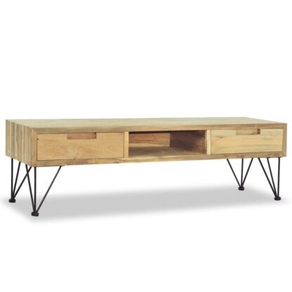 TV-Schrank 120 x 35 x 35 cm Teak Massiv - Image 3