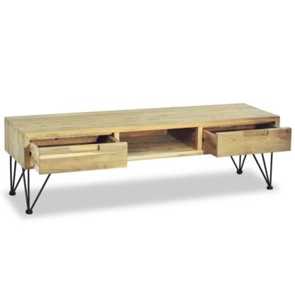 TV-Schrank 120 x 35 x 35 cm Teak Massiv - Image 7