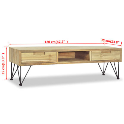 TV-Schrank 120 x 35 x 35 cm Teak Massiv - Image 10