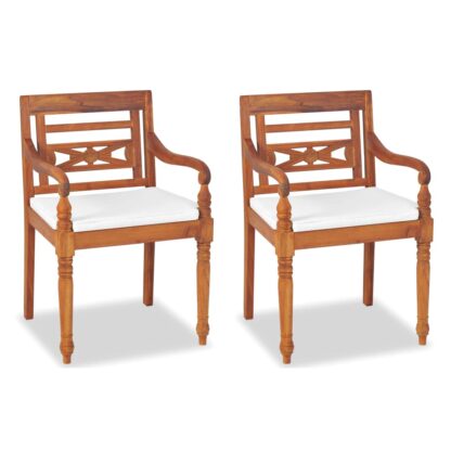 4-tlg. Garten-Lounge-Set mit Auflagen Massivholz Teak - Image 2