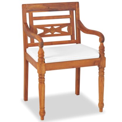 4-tlg. Garten-Lounge-Set mit Auflagen Massivholz Teak - Image 3