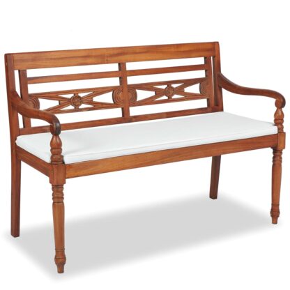 4-tlg. Garten-Lounge-Set mit Auflagen Massivholz Teak - Image 4