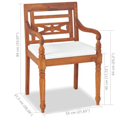 4-tlg. Garten-Lounge-Set mit Auflagen Massivholz Teak - Image 7
