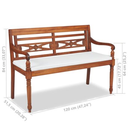 4-tlg. Garten-Lounge-Set mit Auflagen Massivholz Teak - Image 8