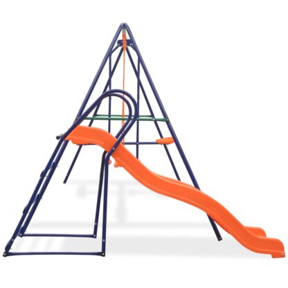 Schaukelset mit Rutsche und 3 Sitzen Orange - Image 2