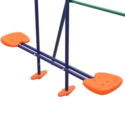 Schaukelset mit Rutsche und 3 Sitzen Orange - Image 6