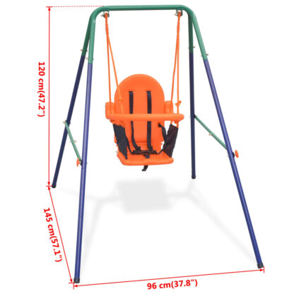 Kleinkinder-Schaukelset mit Sicherheitsgeschirr Orange - Image 7