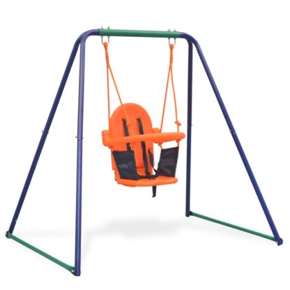2-in-1 Einzelschaukel und Kleinkinderschaukel Orange - Image 5
