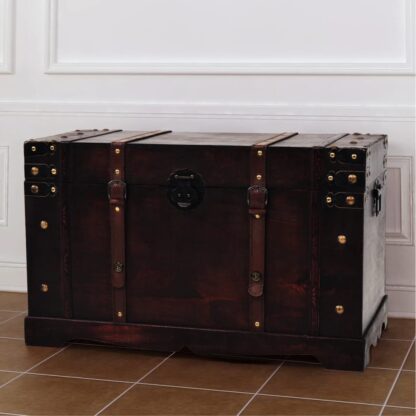 Vintage Schatztruhe Holz 66 x 38 x 40 cm - Image 3