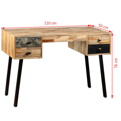 Schreibtisch Wiederverwertetes Teak Massivholz 110 × 50 × 76 cm - Image 10