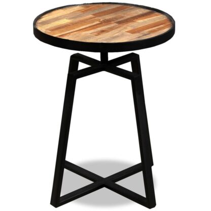 Beistelltisch Rund Recyceltes Massivholz Teak - Image 10