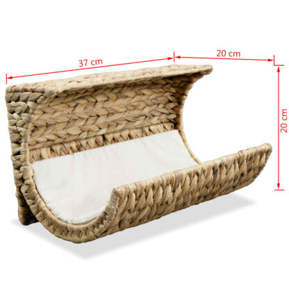 Katzenbett mit Kissen Wasserhyazinthe 37 x 20 x 20 cm - Image 6