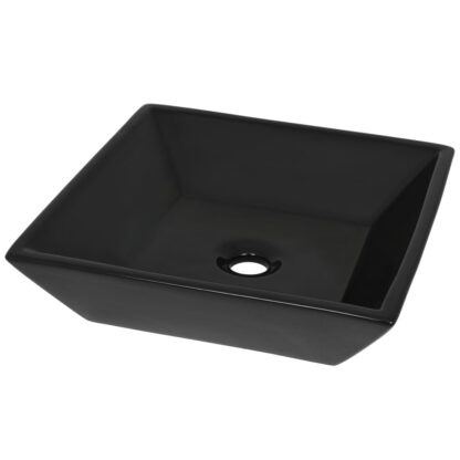 Waschbecken Keramik Quadratisch Schwarz 41,5 x 41,5 x 12 cm - Image 2