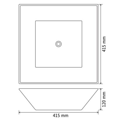 Waschbecken Keramik Quadratisch Schwarz 41,5 x 41,5 x 12 cm - Image 6