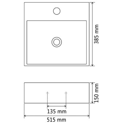 Waschbecken mit Hahnloch Keramik Schwarz  51,5 x 38,5 x 15 cm - Image 5