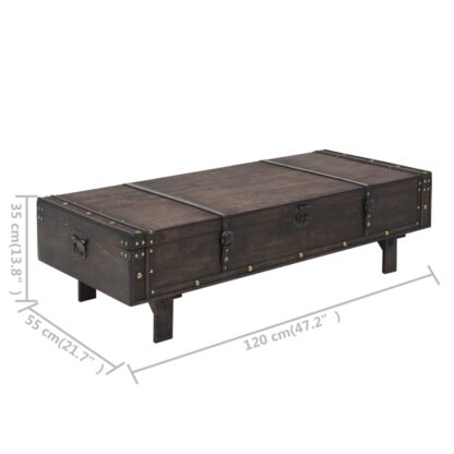 Couchtisch Massivholz Vintage-Stil 120x55x35 cm - Image 8