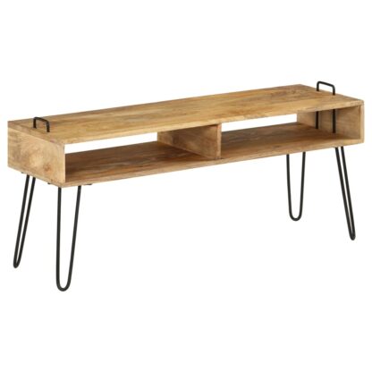 TV-Tisch Massivholz Mango 110x35x45 cm - Image 9
