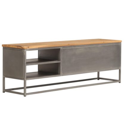 TV-Schrank Recyceltes Teakholz und Stahl 120x30x40 cm - Image 3