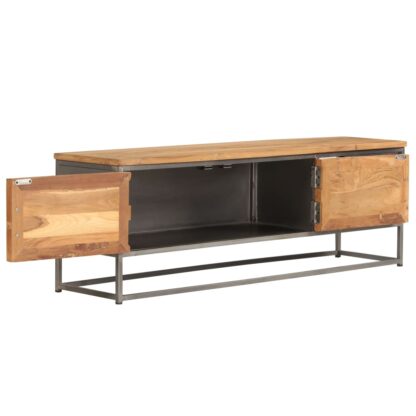TV-Schrank Recyceltes Teakholz und Stahl 120x30x40 cm - Image 4