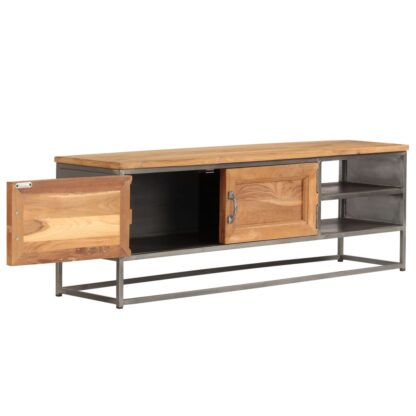 TV-Schrank Recyceltes Teakholz und Stahl 120x30x40 cm - Image 5