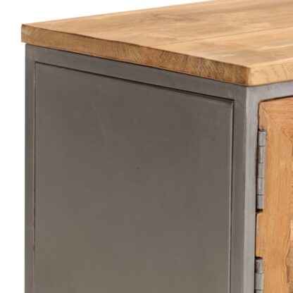 TV-Schrank Recyceltes Teakholz und Stahl 120x30x40 cm - Image 10