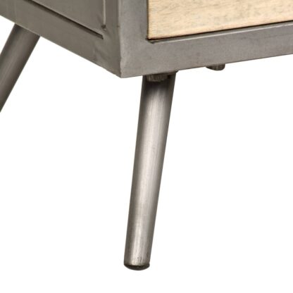 TV-Schrank Massivholz Mango und Stahl 120x30x45 cm - Image 9